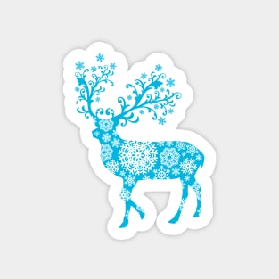 Turquoise blue Christmas deer Sticker